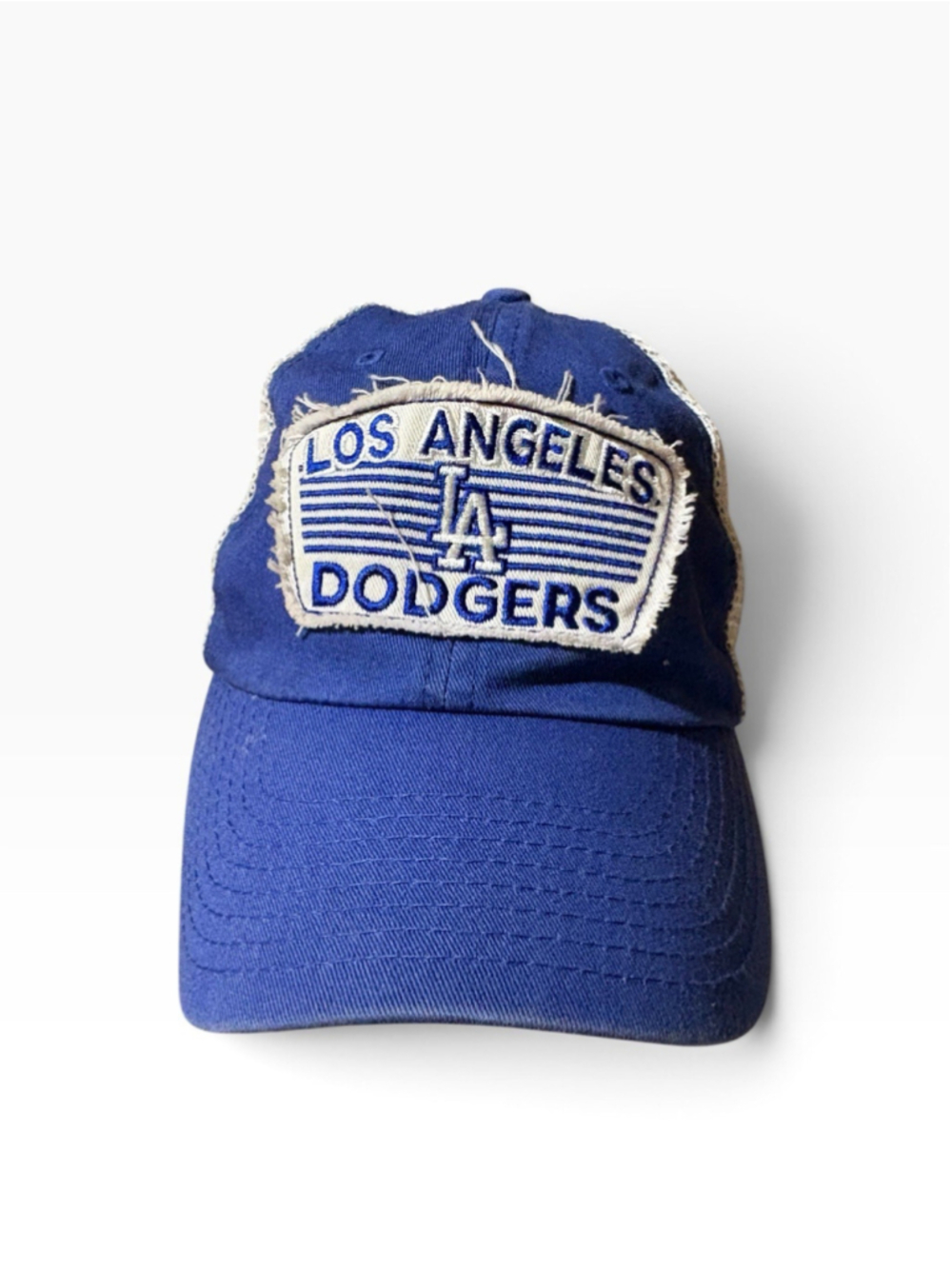 Fan Favorite LA Dodgers Hat Trucker Mesh Snapback Distressed Patch MLB Blue VTG
